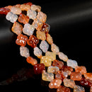 Natural Carnelian Four Leaf Clover Flower Beads Size 16mm 15.5'' Strand