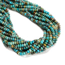 Natural Genuine Blue Turquoise Faceted Rondelle Beads Size 3.5x5.5mm 15.5'' Strd