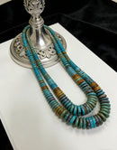 Natural Multi color Turquoise Graduated Rondelle Disc Beads Size 6-16mm 16" Strd