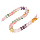 Mixed Styles Gradient Multi color Gemstone Flat Heart Shape Beads 8mm 15" Strand