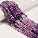 Natural Gradient Lepidolite Faceted Rondelle Beads Size 3x4mm 15.5" Strand