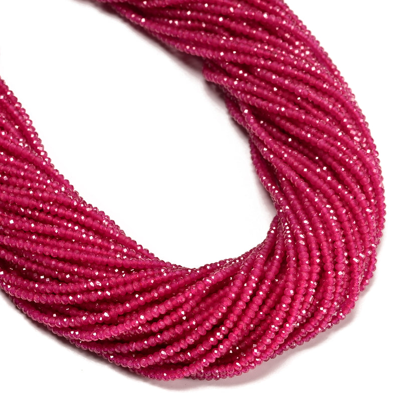 Natural Ruby Faceted Rondelle Beads Size 1.5x2mm 15.5'' Strand