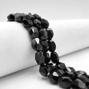 Natural Black Onyx Faceted Nugget Beads Approx. 9x13mm 15.5" Strand