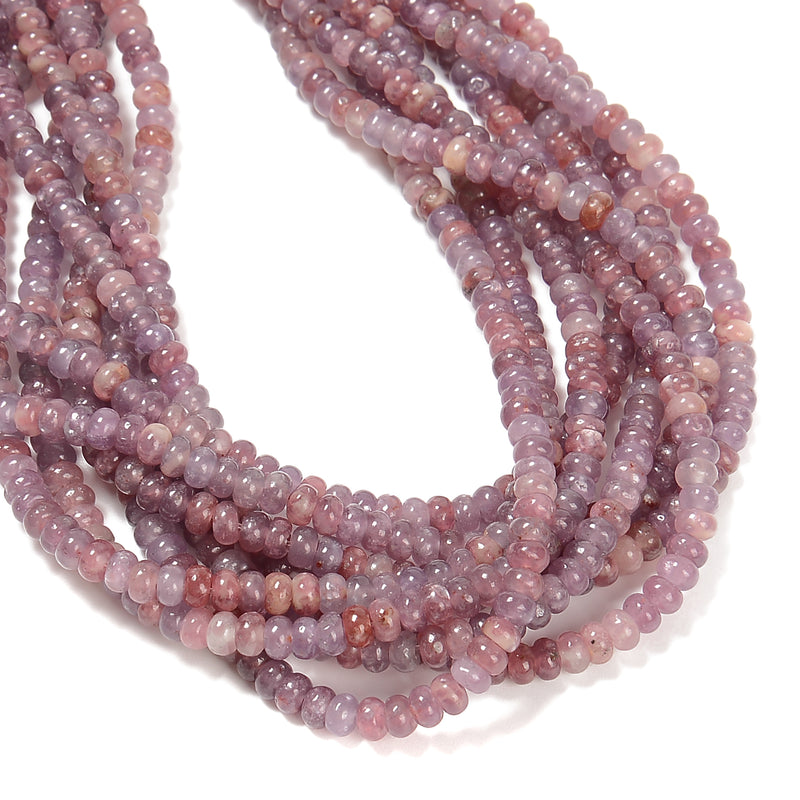 Natural Lepidolite Smooth Rondelle Beads Size 2.5x4mm 15.5'' Strand