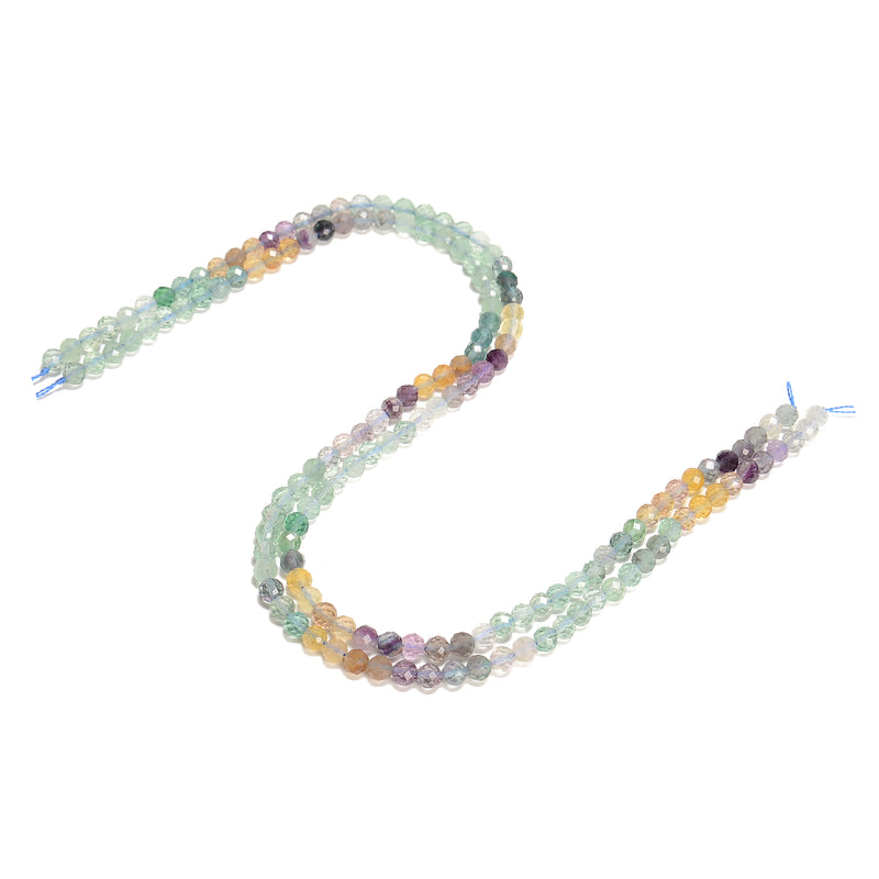 Gradient Natural Fluorite Faceted Round Beads Size 5mm 15.5'' Strand