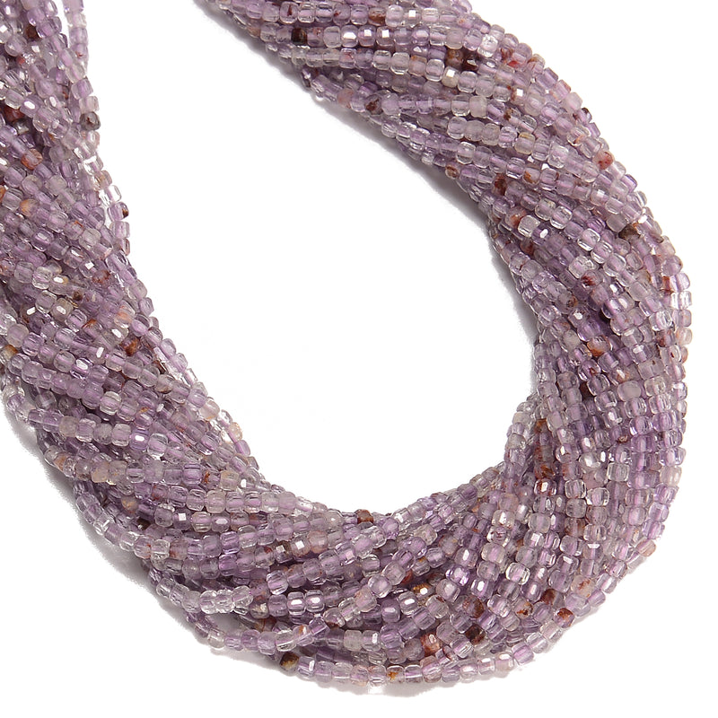 Natural Super Seven Faceted Rubik's Cube Beads Size 2mm 15.5'' Strand