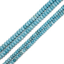 Larimar Quartz Smooth Rondelle Beads Size 4x6mm 5x8mm 15.5'' Strand