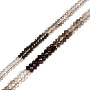 Gradient Natural Smoky Quartz Faceted Round Beads Size 3mm 4mm 15.5" Strand
