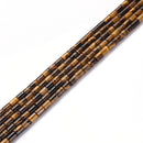 Natural Yellow Tiger Eye Smooth Cylinder Tube Beads Size 6x8mm 15.5'' Strand
