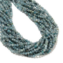 Natural Blue Tourmaline Indicolite Faceted Round Beads Size 3mm 15.5'' Strand