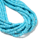 Blue Turquoise Smooth Rondelle Beads Size 2x6mm 15.5'' Strand