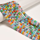 Multi-color Cat's Eye Glass Smooth Rondelle Beads Size 5x8mm 80 PCS Per Strand