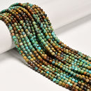 Natural Gradient Turquoise Smooth Round Beads Size 4mm 15" Strand