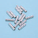 925 Sterling Silver Faceted Tube Beads Size 3x10mm 7 Pieces Per Bag