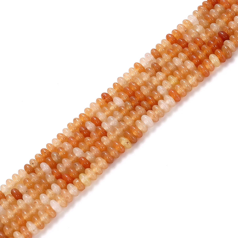 Natural Red Aventurine Smooth Rondelle Beads Size 4x6mm 15.5'' Strand