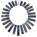 Natural Sodalite Graduated Slab Stick Points Beads Size 30-50mm 15.5" Strand
