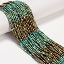 Natural Gradient Turquoise Faceted Round Beads Size 2mm 15.5'' Strand