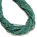 Natural Genuine Turquoise Smooth Round Beads Size 2mm 16" Strand