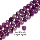 02 Mixed Colors Stripe Agate Smooth Round Beads Size 20mm 15.5" Strand