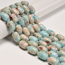 Natural Blue Agalmatolite Barrel Drum Shape Beads 10x14mm 13x18mm 15.5" Strand