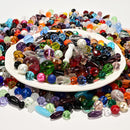 Mix Colorful Crystal Glass Various Shapes Loose Beads Sold by 3oz & 8oz Per Bag