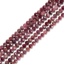 Natural Red Tourmaline Faceted Round Beads Size 4mm 5mm 15.5'' Strand