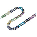 Mix Styles Gradient Multi-color Gemstone Flat Heart Shape Beads 6mm 15" Strand