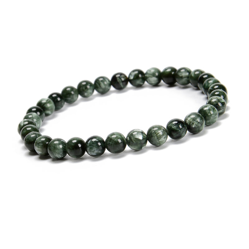 Grade AAA Seraphinite Smooth Round Beaded Bracelet Size 6mm 7.5'' Length