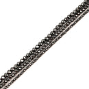 Natural Gray Hematite Hard Cut Faceted Round Beads Size 2mm 3mm 4mm 15.5" Strand