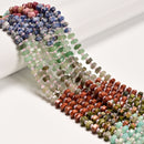 03 Gradient Multi-color Gemstone Hexagonal Rondelle Wheel Beads 3x6mm 15" Strand