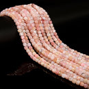 Natural Pink Opal Faceted Cube Beads Size 5-6mm 15.5'' Strand