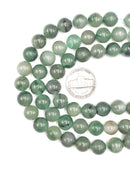 Dark Green Aventurine Smooth Round Beads Size 10mm 15.5" Strand