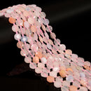 Morganite Color Dyed Jade Hexagram Cutting Faceted Coin Beads 10mm 15.5'' Strand
