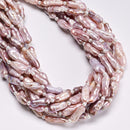 Purple Fresh Water Pearl Long Stick Beads 5-7x13-18mm 6-9x15-20mm 15.5" Strand