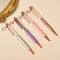 Metal Ballpoint Crystal Pens With Clover Charm and Gemstone Chips