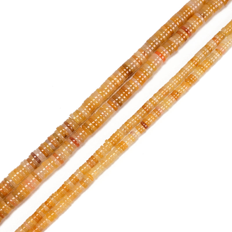 Natural Yellow Jade Heishi Disc Beads Size 1.5x4mm 1.5x6mm 15" Strand