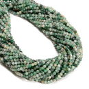 Natural Emerald Faceted Round Beads Size 3mm 15.5'' Strand