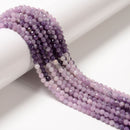 Natural Gradient Lepidolite Faceted Round Beads Size 4mm 15.5'' Strand