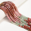 08 Gradient Multi-color Gemstone Hexagonal Rondelle Wheel Beads 3x6mm 15" Strand