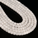 White /Aquamarine Color Dyed Jade Smooth Rondelle Wheel Beads 7x8mm 15'' Strand