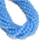 Aquamarine Color Dyed Jade Carved Pumpkin Shape Beads Size 8mm 10mm 15.5" Strand
