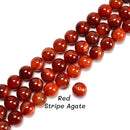 02 Mixed Colors Stripe Agate Smooth Round Beads Size 20mm 15.5" Strand