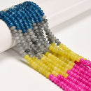 10 Gradient Multi-color Gemstone Smooth Rondelle Beads Size 4x6mm 15.5" Strand