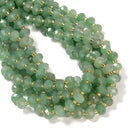 Natural Green Aventurine Faceted Rondelle Beads Size 5x8mm 15.5" Strand