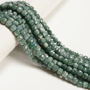 Natural Jadeite Jade Faceted Cube Beads Size 6-7mm 15.5" Strand