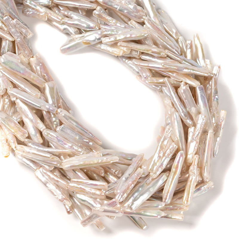 Natural White Fresh Water Pearl Chicken Feet Shape Beads 7-10x20-25mm 15''Strand