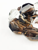 Natural Smoky&Clear Quartz Faceted Nugget Chunk Size 15-25x20-40mm 15.5" Strand