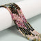 Natural Gradient Multi Color Tourmaline Faceted Round Beads 3mm 15.5'' Strand
