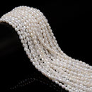 White Natural Fresh Water Pearl Baroque Shape Beads Size 4x5mm 14.5'' Strand