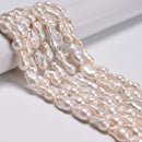 Natural White Fresh Water Pearl Baroque Beads Size 10-12x18-21mm 15.5" Strand